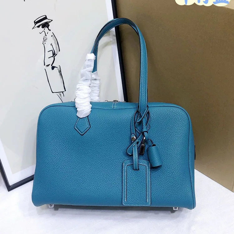 Handbag Large Capacity Leather Women's Bag Boston Shoulder Exquisite Unique Versatile Fashion Hand Carry Classic Elegant High
