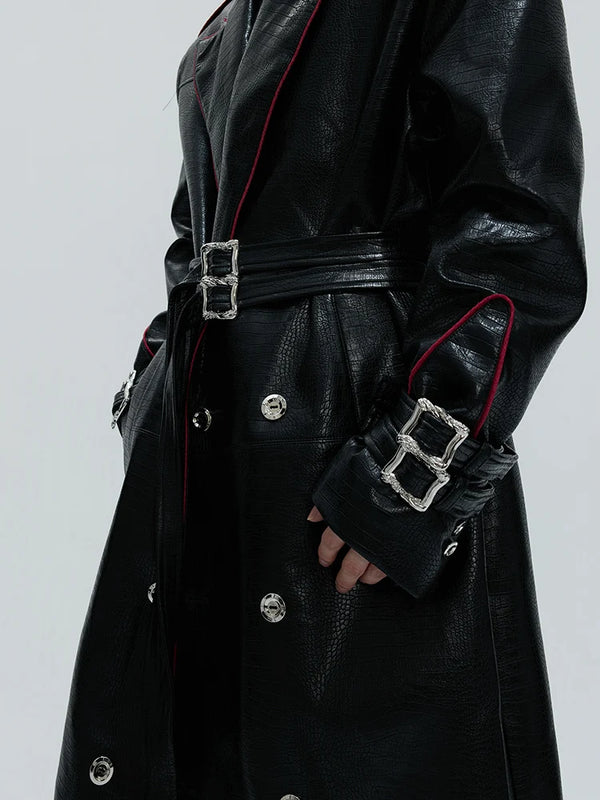 LUZHEN Fashion Luxury Elegant Niche Outline Color Contrast Design Knee-length Windbreaker Coat Men's 2025 Trench Clothes JY4965