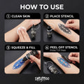 Temporary Tattoo Inks With 3Tattoo Stickers Stencil Kit Freehand Painting Gel for Makeup Trend Party Tattoos For Hand & Body Art