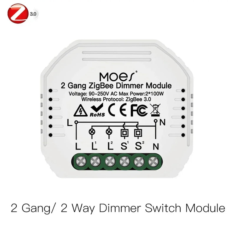 MOES Tuya Smart ZigBee WiFi Switch Module Dimmer Curtain Switch Smart Life App Remote Control Alexa Google Home Voice Control