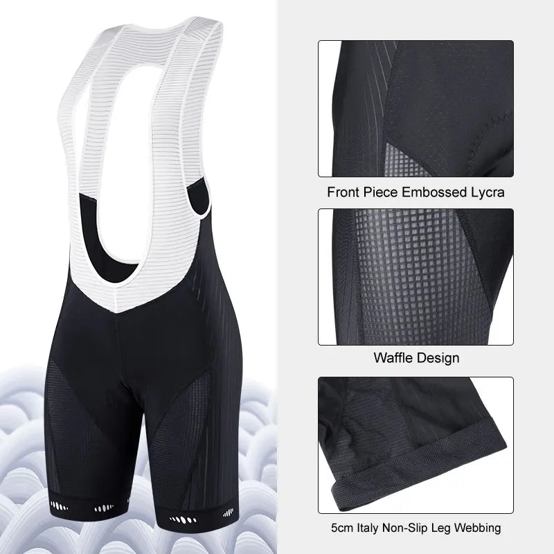 X-TIGER Women's Bike Bib Shorts 5D Padded Pockets Cycling Shorts Mountain Biking Bicycle 5D Butterfly-Shaped Pad UPF50+