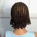 Short Ombre Cornrow Braided Bob Wig Synthetic Full Lace Braided Lace Wig with Baby Hair Knotless Handmade Braids Wigs for Women