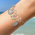 925 Sterling Silver  Vintage Love Heart Map Bracelet Fit DIY Pendant Gift Anniversary Party High Quality Jewelry