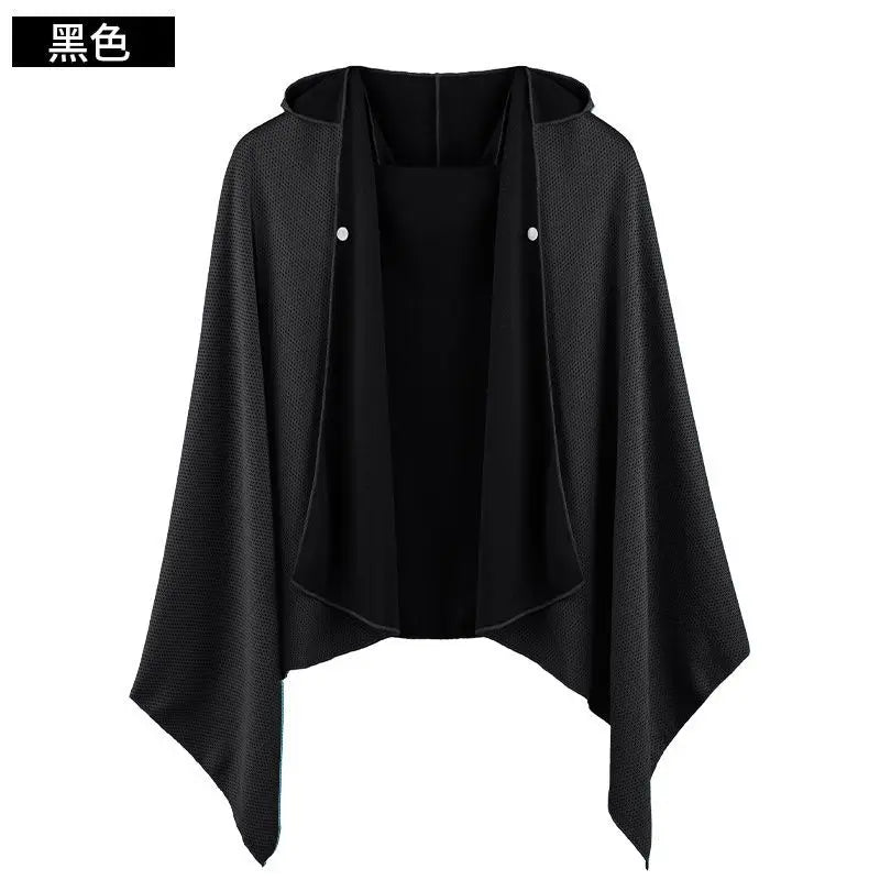 Cool Feeling Hooded Cape Ice Silk Quick Dry Breathable Beach Towel Absorbent Sun Protection Shawl Outdoor Sports Lightweight New
