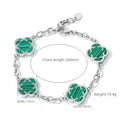 Trendy Men Petal Charms Chain Bracelet,Stainless Steel Natural Shell Chain Wristband, Birthday Anniversary Father Gift