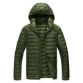 2026 Men Black Hooded Coat, Blue Zipper Control Winter Down Jacket, Green Lightweight Design Parkas Jaqueta, Asian Size M-5XL