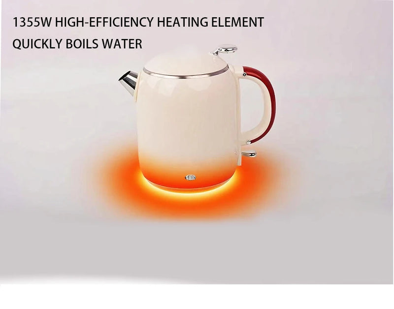 1.0L Anti-Scald Electric Kettle, Seamless Electric Kettle, 304 Stainless Steel Household Fast Boiling Kettle for Coffee Brewing