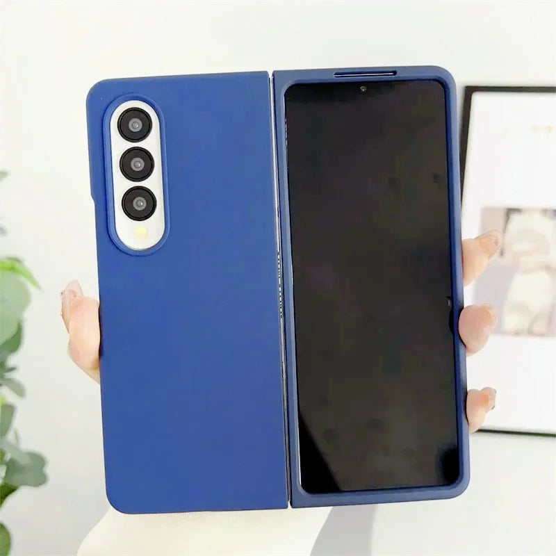 Original Silky-Touch Anti-Fingerprint Plain Phone Case for Samsung Galaxy Z Fold 8 Ultra 7 6 5 4 3 2 Skin Feel Shockproof Cover