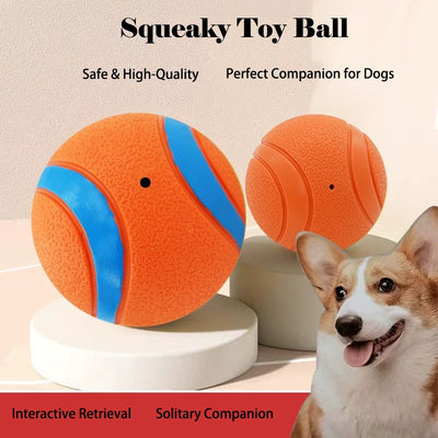 Elastic Indestructible Dog Squeaky Ball Toy Chew | SAMAG