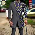 African Suits for Men Embroidery Print Blazer and Pants Set Business Dress with Kerchief Party Wedding - View 13 | SAMAG