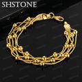 SHSTONE 18K Gold Multi Chain Bead Bracelets For Woman Party Wedding Engagement Fashion Fine Jewelry Lady Birthday Christmas Gift