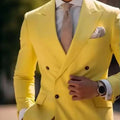 High Quality Brown Men Suits 2024 Double Breasted Bespoke Wedding Suit Peaked Lapel Formal Blazer Slim Fit 2 Piece Jacket Pants