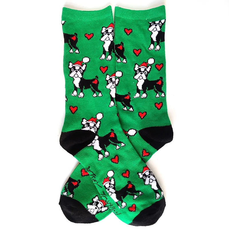 2025 New Men Christmas Socks New Year Funny Snowflake Beer Santa Claus Elk Snow Cotton Happy Socks Men Cartoon Women Sokken