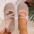 Women's Garden Clogs Breathable Hollow Slip on Mule Shoes Lightweight Comfortable Daily Outdoor Beach House Slippers Khaki White