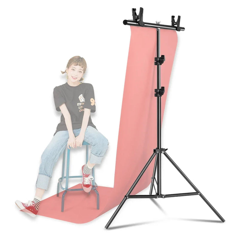 SH Photography1.5*2/2*2M T-Shape Backdrop Background Stand Frame Support System Kit For Photo Studio Video Chroma Key With Party