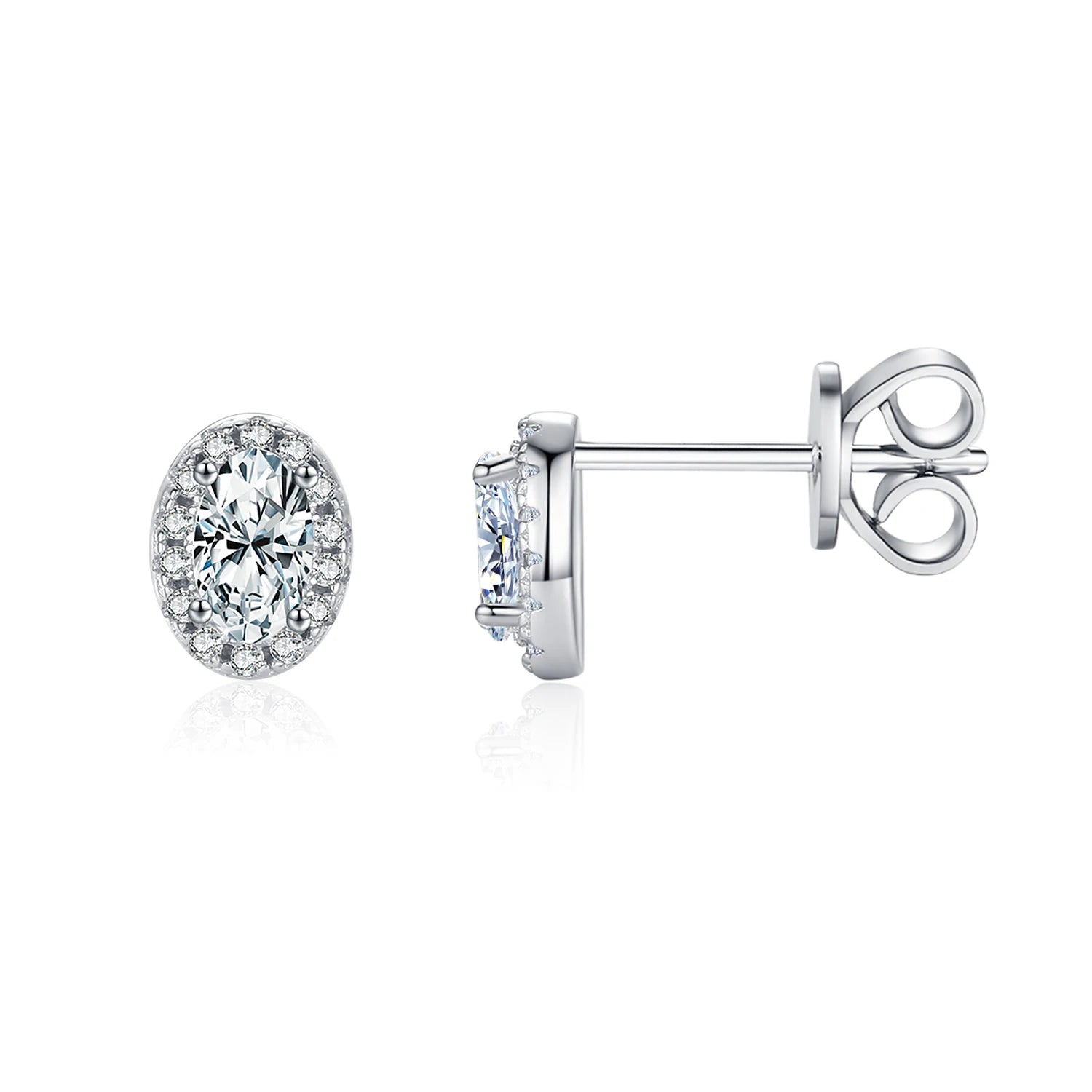 MODIAN Small Exquisite Stud Earrings 925 Sterling Silver Oval CZ Stackable Earrings For Women Date Party Fine Jewelry