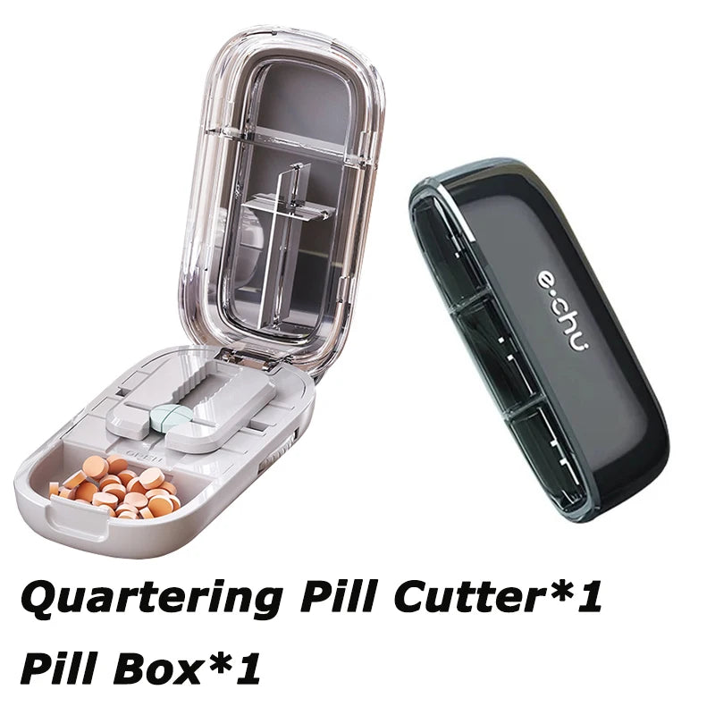 Tablet Divider Tablet Cutter with Storage Compartment for Small and Large Tablets Multiple Pill Cutters for Travel & Pets Daily