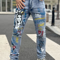 Fashionable Men's Jeans With Trendy Prints Highlighting | SAMAG