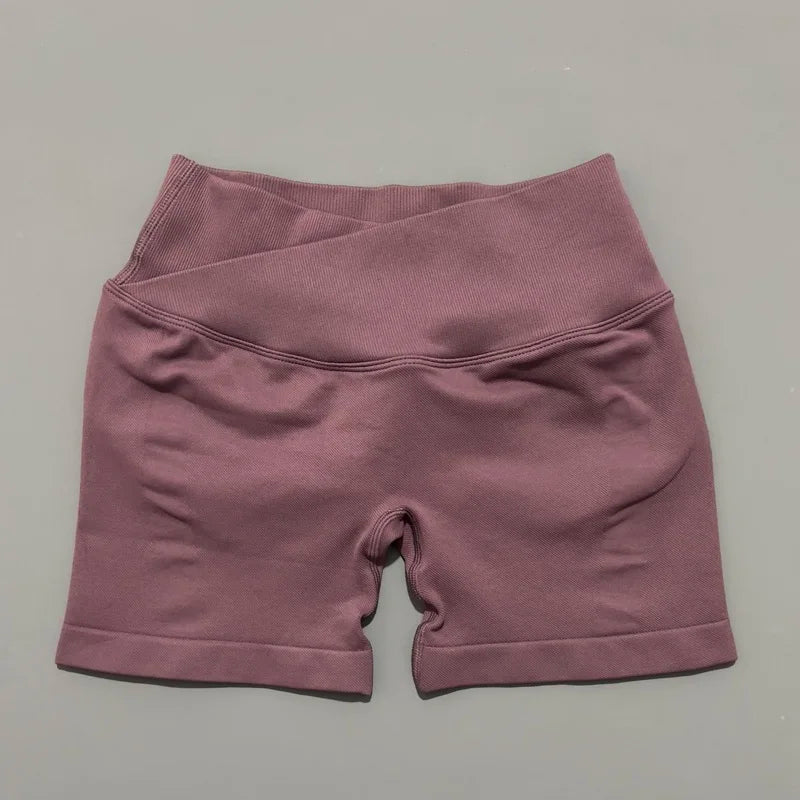 HISTELLO Vision Shorts Women Seamless Cross Waist Yoga - View 10 | SAMAG
