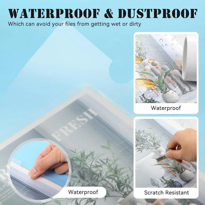 10Pcs Clear Report Covers with Sliding Bar 10mm Slide-Grip Resume Covers 75 Sheet Capacity A4 Presentation Folder for File Resum