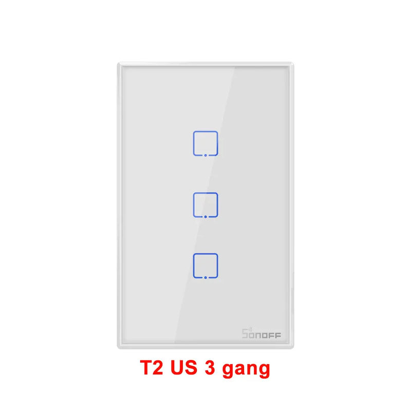 SONOFF T2 EU/US Wall Smart Switch 433Mhz RF Remote Control Wi-Fi Touch Smart Scene via eWeLink APP Works With Alexa Google Home