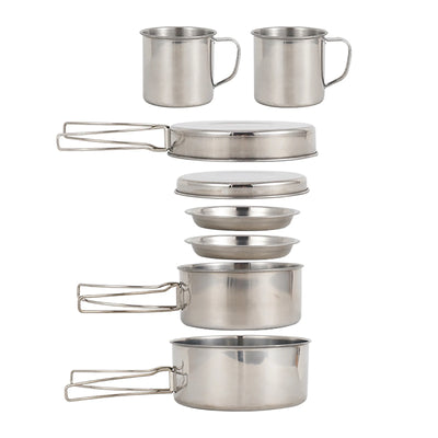 /Set Camping Cookware Mess Kit Stainless Steel Cooking | SAMAG