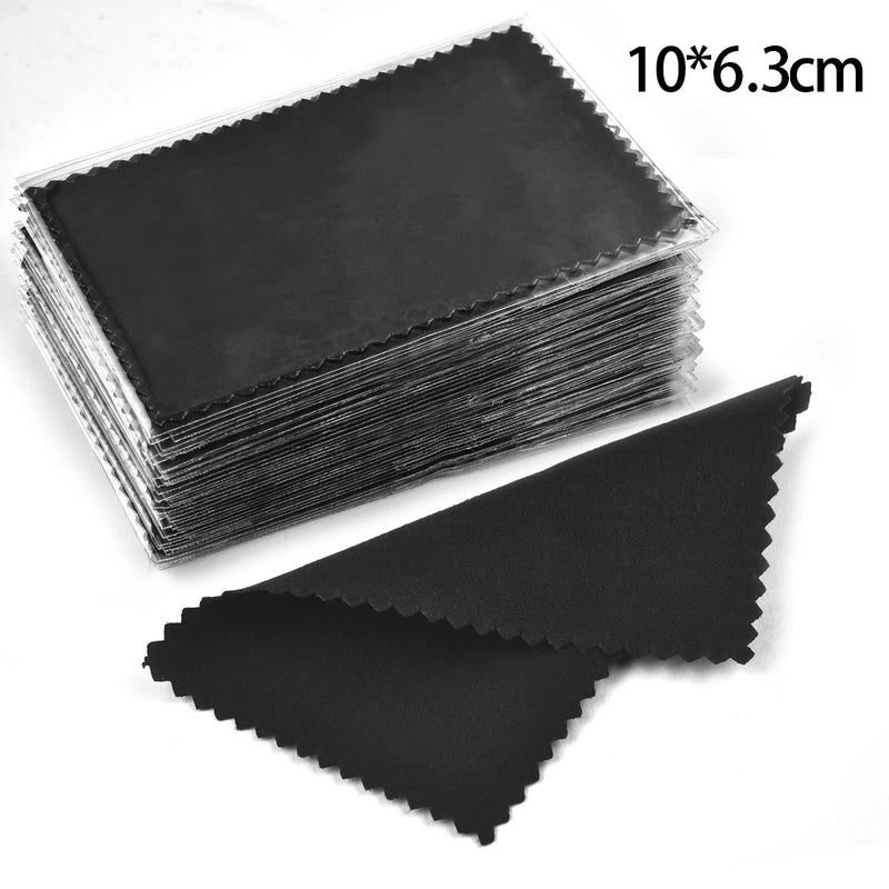 50pcs 10x6.3cm/10x6cm/8x6cm Silver Clean Polishing Cloth Soft Clean Wipe Wiping Cloth For Necklaces Rings Jewelry Clean Tools
