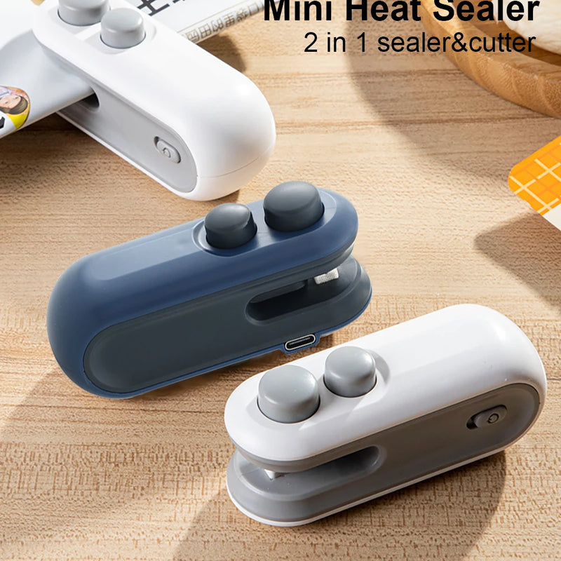 Mini Heat Bag Sealing Machine Plastic Bag Sealer Rechargeable Food Packing Bag Thermal Sealer Portable Plastic Bag Heat Sealer