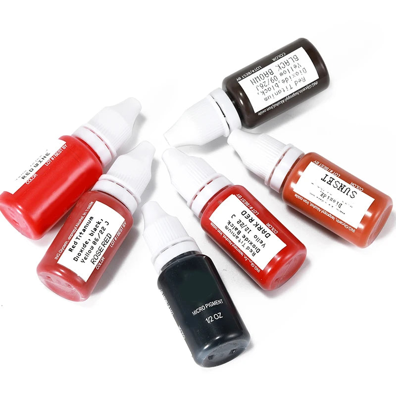 15ml Permanent Makeup Ink Color Natural Eyebrow Lips Dye Tattoo Ink Microblading Pigments For Body Beauty Tattoo Art Supplies