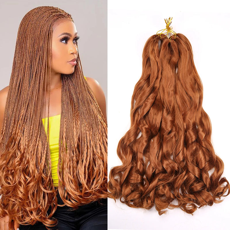 French Curly Crochet Braiding Hair Synthetic Loose Wave Ombre Braids Hair for Women  Spiral Curls Pre Stretched Hair Extensions