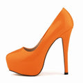 Women Sexy Pumps Stilettos 14cm Super High Heels Round Toes Platform Thin Heel NightClub Party Dress Red Wedding Shoes Big Size