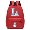 Xmas Snowman Alphabet A-Z Print Backpack for Toddler Girls Boys Schoolbag Holiday Lightweight Kindergarten Kid Daily School Bag