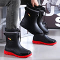Outdoor Work British Style Anti Slip Waterproof Drawstring Drum Mouth Four Season Universal Men's Rain Boots