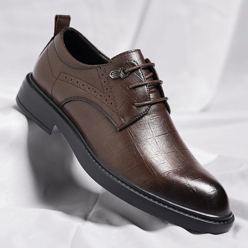 Men's leather shoes, autumn business formal leather shoes, casual British dress shoes