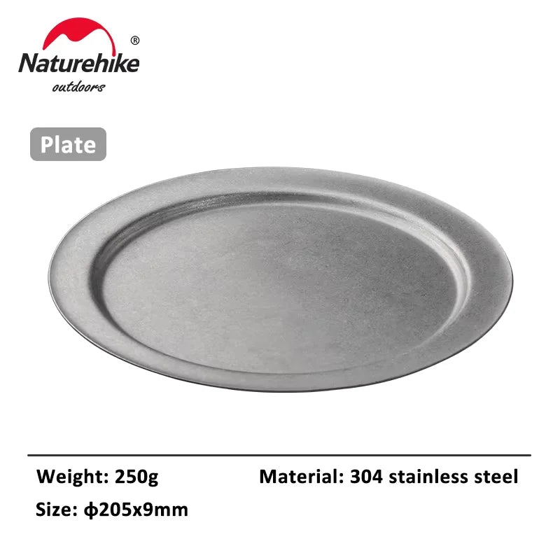 Naturehike Outdoor Tableware Stainless Steel Plate Bowl - View 8 | SAMAG