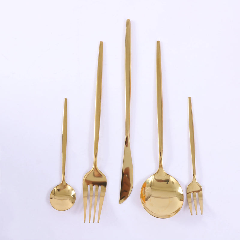 90Pcs Gold Stainless Steel Silverware - Heavy Duty Cutlery, 420 Stainless Steel Tableware Set for Wedding, Buffets, Restaurants