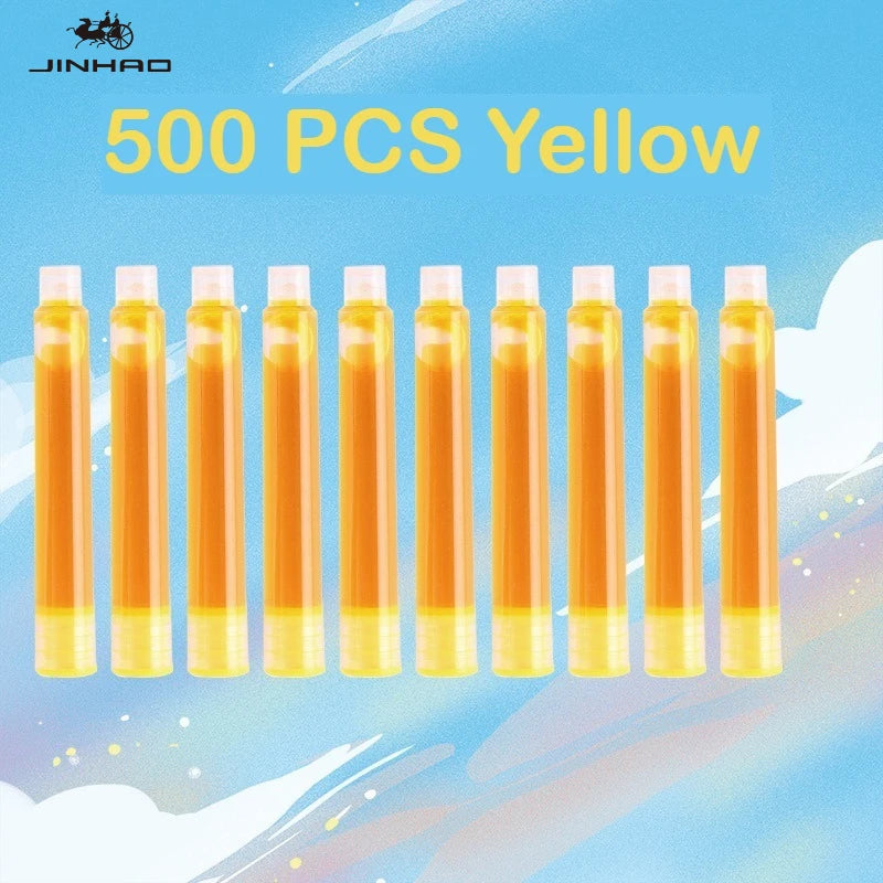 500/12 PCS JINHAO 12 Colors 3.4mm Non carbon Fountain Pen Ink Universal Sac Cartridges Refills School Office Supplies Stationery