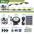 0.7MM Brass Nozzle 60W Self-Priming Pump Timing Misting Spray Kit for Garden Plants Farm Automatic Atomization Cooling System