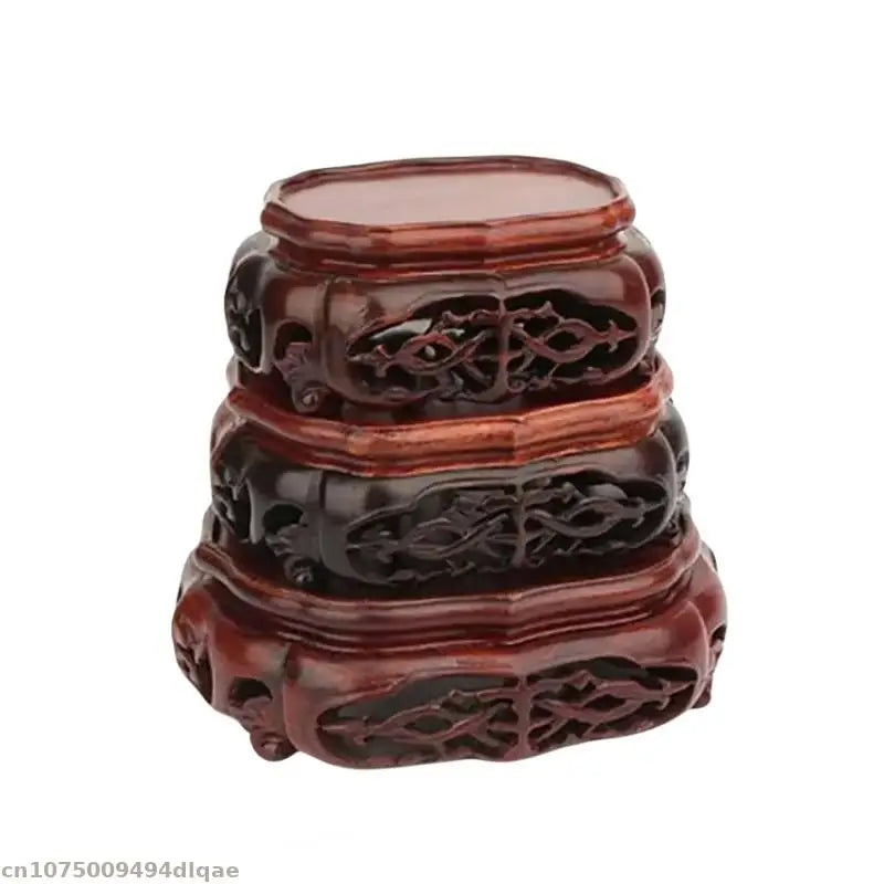 Redwood Miniature Model Sculpture Decoration Pedestal Flowerpot Plant Decoration Base Flowerpot Vase Display Base