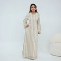 2 Layer Dubai Abaya Muslim Woman Dress Chevron Loose | SAMAG
