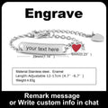 Customized Heart Bracelet for Little Girl Boy, Engravable ID Name Bracelet, Personalized Stainless Steel Chain Birthday Gift