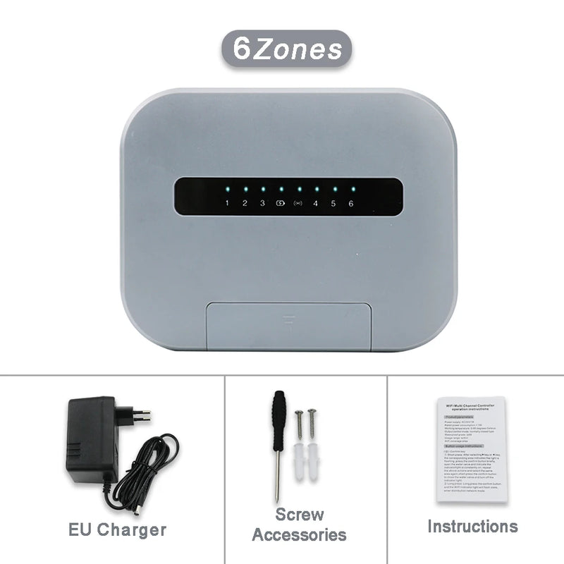 6 or 8 Station WiFi Smart Sprinkler Controller AC24V Solenoid Valve Irrigation System Remote Control by Phone Works with tuya