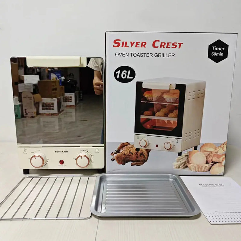 12L Mini Vertical Electric Oven with Three Layers Cutebaking Position Multifunctional Explosion-Proof Safe for Home Use