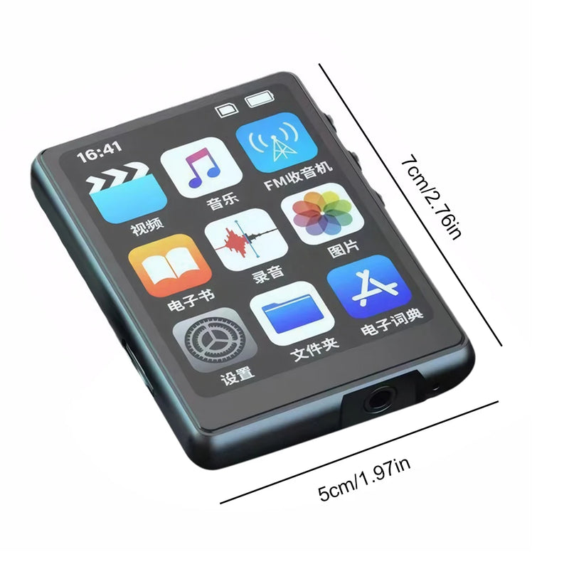 MP3 MP4 Player Portable MP3 Player Full Touch Screen Bluetooth-Compatible with Speaker Support FM Radio Recording E-Book