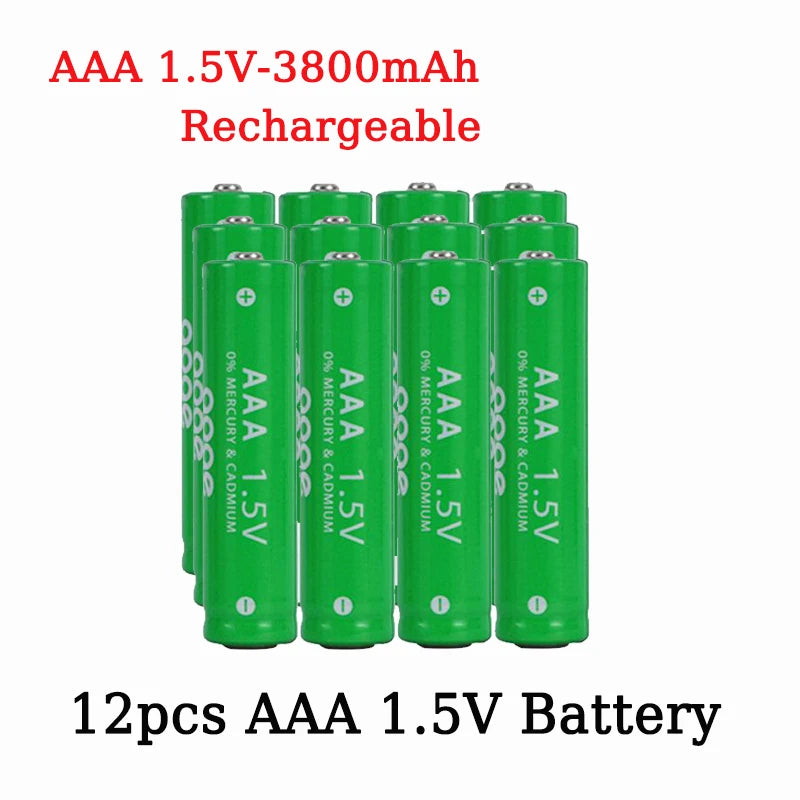 AAA1.5V Battery 3800mAh Rechargeable Battery Lithium Ion 1.5 V AAA Battery for Clocks Mice Computers Toys So on