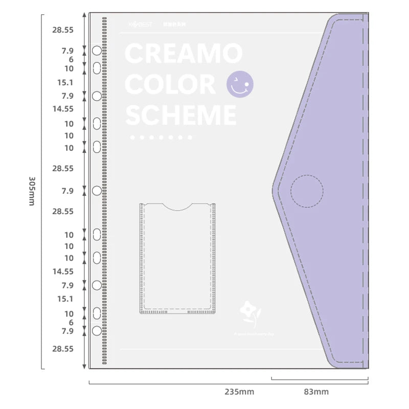 A4 Ring Binder 4-Hole Student Exam File Holder, Office Document Organizer with Detachable & Replaceable Inserts