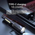 Latest High Power LED Flashlight with Zoom and Digital Display Lantern USB Rechargeable Flashlight for Camping and Hiking