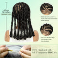 16inch Cornrow Braided Wig Knotless Lace Frontal Braids Wig Synthetic Full Lace Braided Wigs with Baby Hair for Black Women
