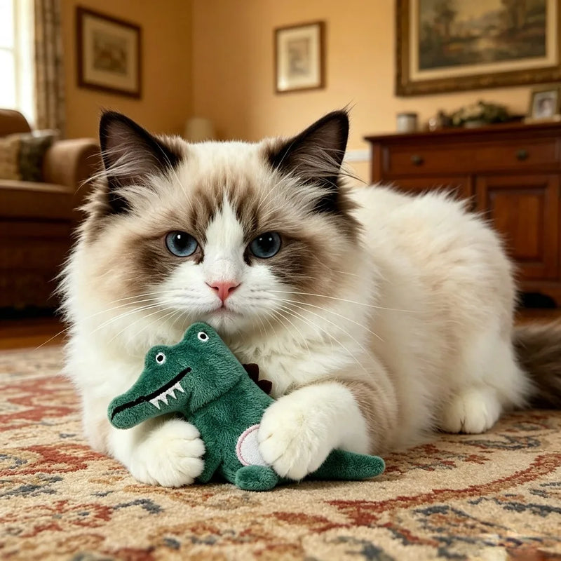 2026 Hot TK Viral Crocodile Plush Pet Toy Catnip Interactive Chew Toy for Dogs Cats