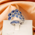 Creative Peacock 925 Silver Plated Ring for Women Bright Blue AAAA Zircon Open Adjustable Jewelry Silver Jewelry Wedding Ring